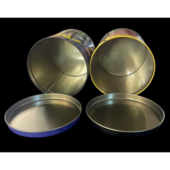 Vintage 1998 Halloween Metal Tins  Ghosts & Black Cats Design - Set Of 2 - 6" - Picture 7 of 8